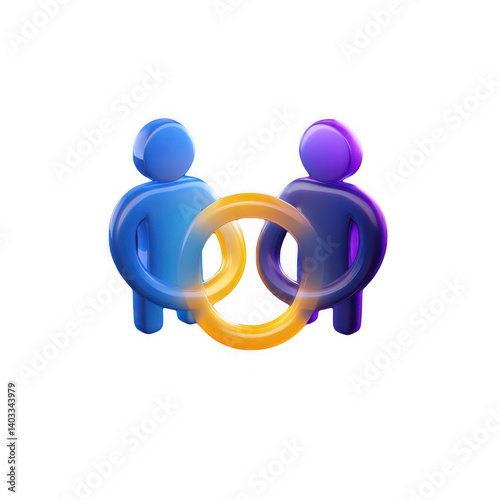 3D cartoon concept of cooperation and collaboration
