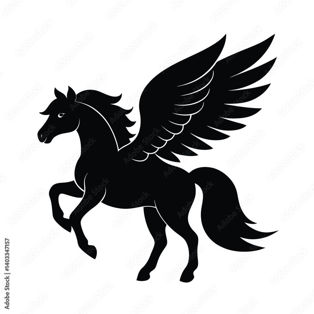 pegasus head wing mane vector art silhouette pegasus head wing mane vector art silhouette