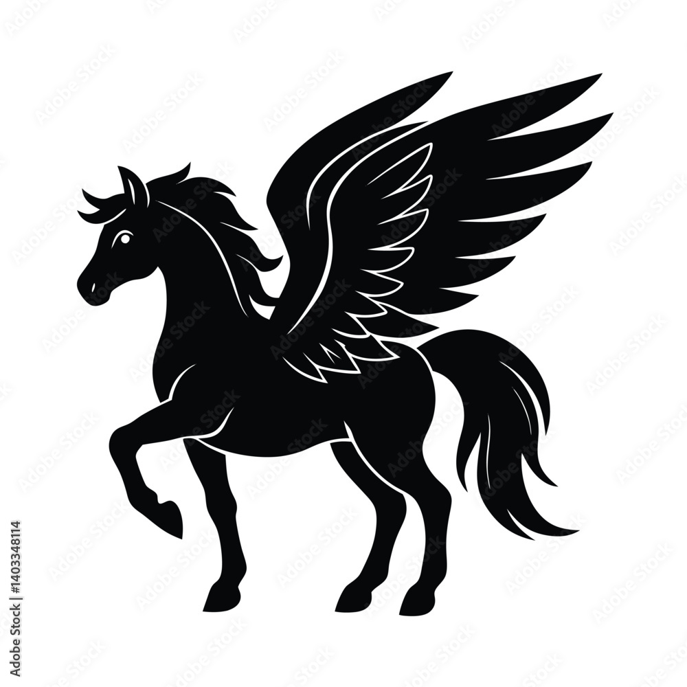 pegasus head wing mane vector art silhouette pegasus head wing mane vector art silhouette