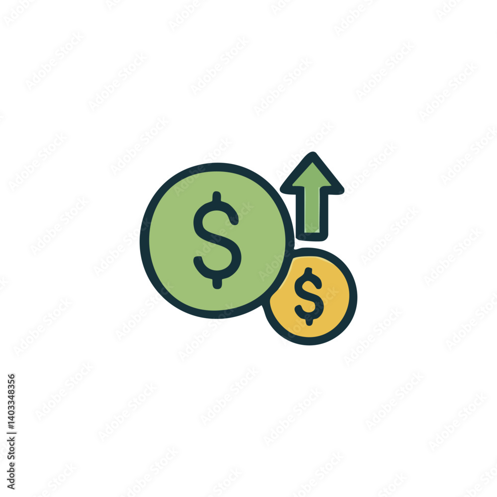 vector illustration of elements with financial symbols vector illustration of elements with financial symbols