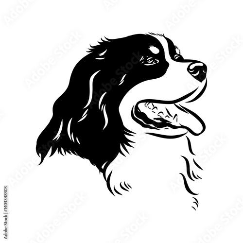 Bernese mountain dog - isolated vector illustration