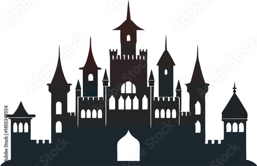 Classic door icon vector with silhouette black design  