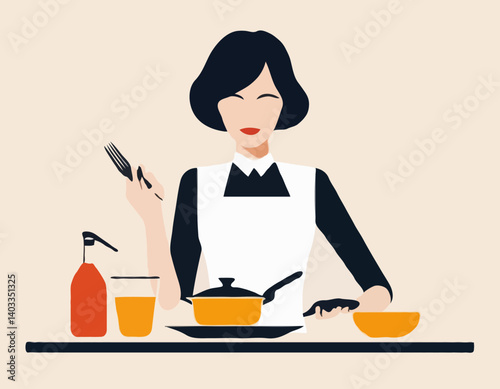 Femme anonyme préparant un repas dans un four à micro-onde