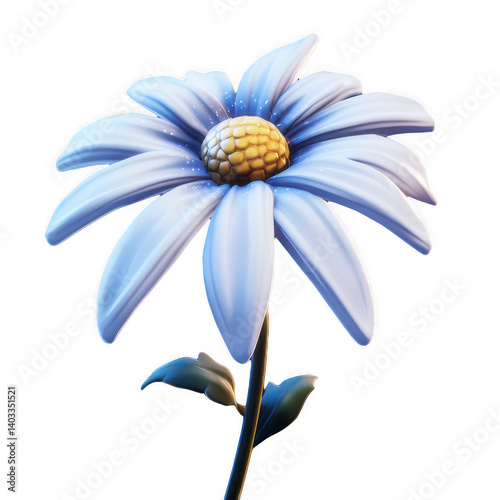 Minimal floral 3D cartoon daisy design