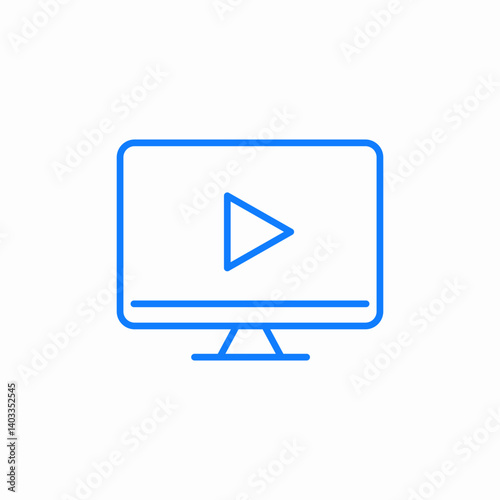 desktop media icon sign vector