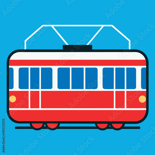 Tram-illustration-whit-solid-colour-outline 