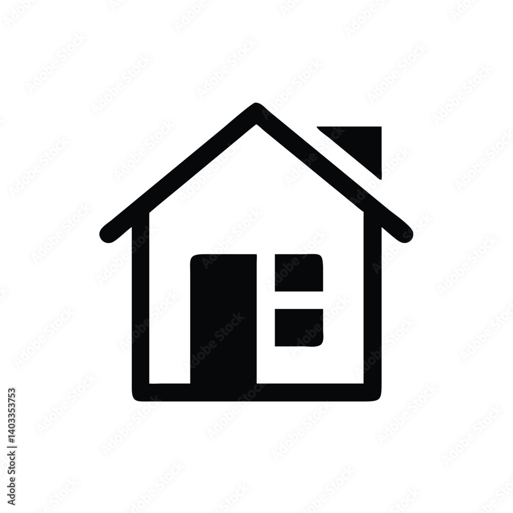 A clean, graphic representation of a classic house silhouette. A clean, graphic representation of a classic house silhouette.