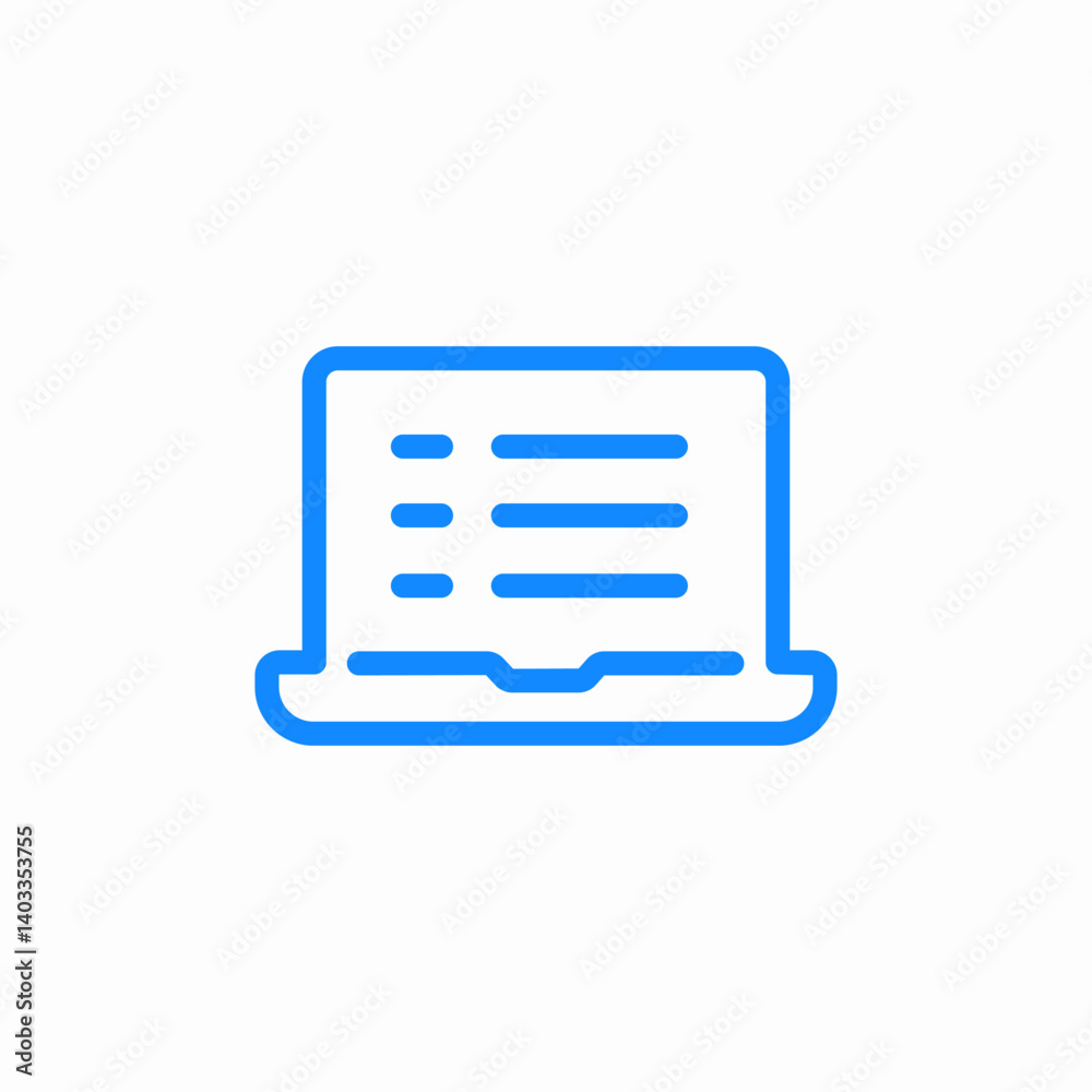 laptop list fill icon sign vector laptop list fill icon sign vector