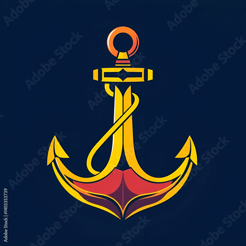 vector coptic anchor icon isolated on white background