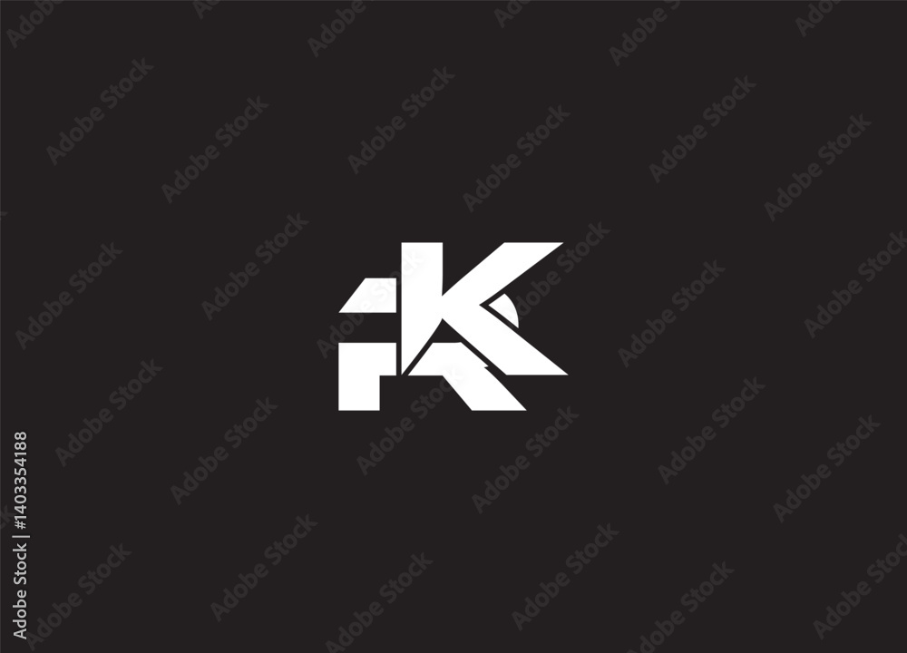 Fototapeta premium RK creative logo design and initial logo