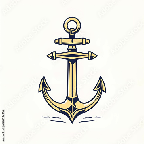 vector coptic anchor icon isolated on white background