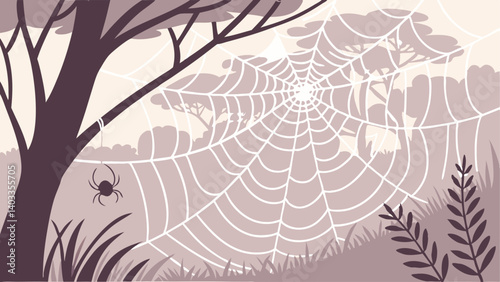 spider web with dew drops