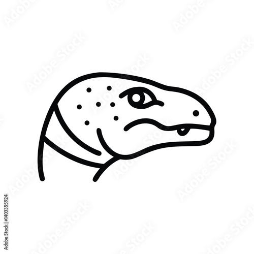 Minimalist Dinosaur Head Outline Vector Illustration Ideal For Educational And Creative Projects