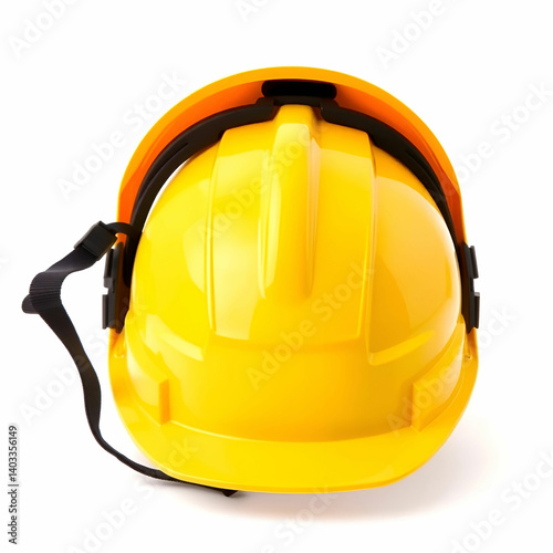 yellow safety helmet isolated on white background