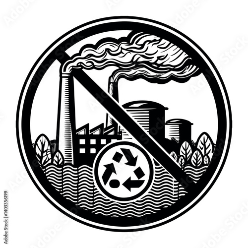 vector illustration of an industrial pollution factory icon 