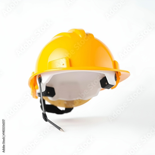 yellow safety helmet isolated on white background