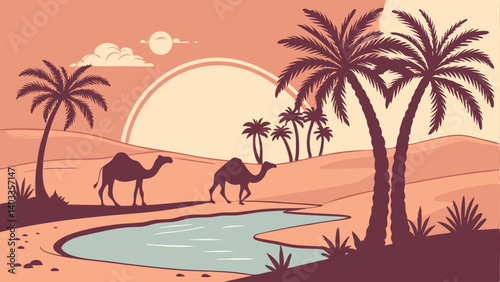 camel in the desert