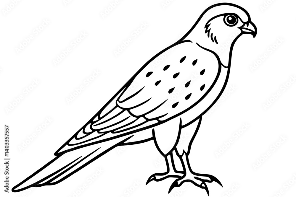 Fototapeta premium Graceful Kestrel Drawing