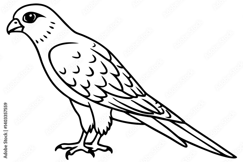 Fototapeta premium Graceful Kestrel Drawing