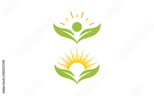 Nature leaf ecology vegan concept Logo illustration v.96
