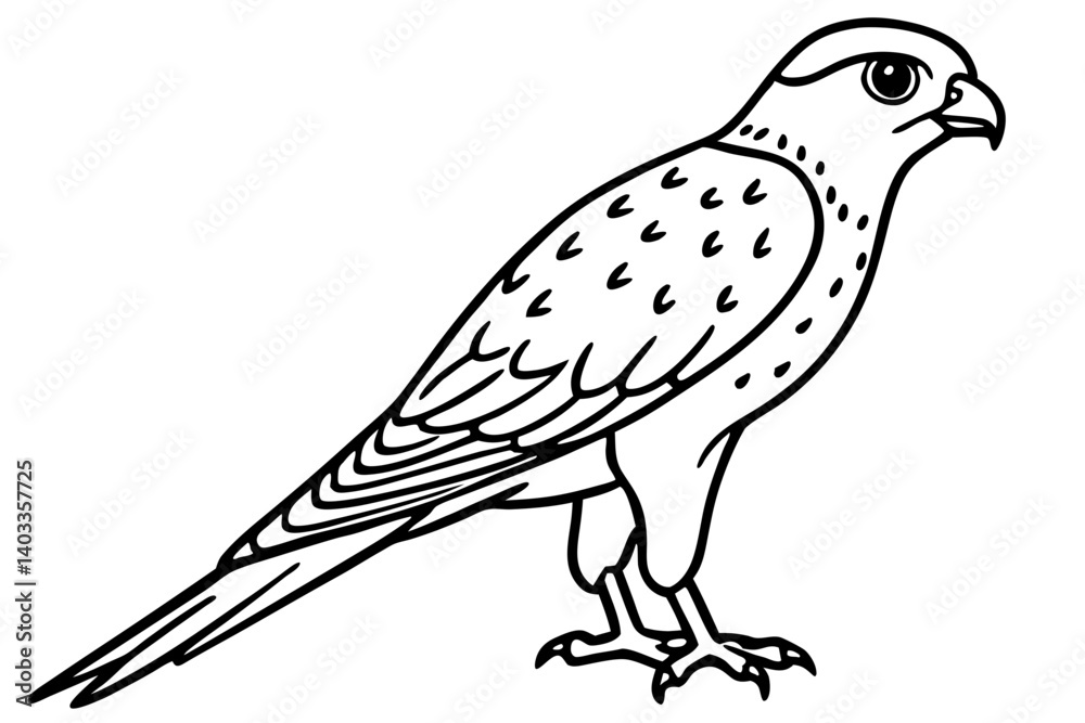 Fototapeta premium Graceful Kestrel Drawing