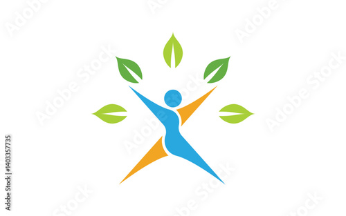Nature leaf ecology vegan concept Logo illustration v.100