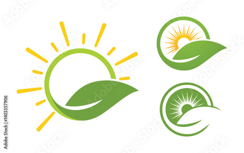 Nature leaf ecology vegan concept Logo illustration v.105