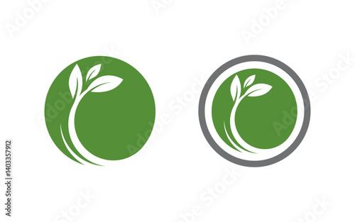 Nature leaf ecology vegan concept Logo illustration v.104
