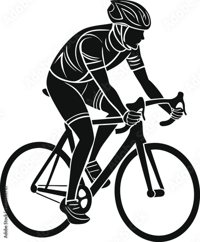 Silhouette of a Cyclist in Action