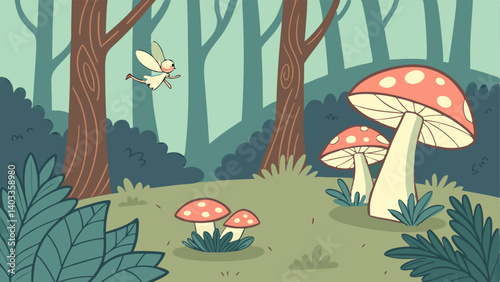 mushrooms in the forest