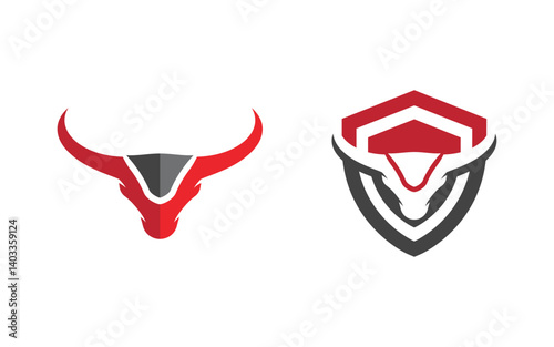 Taurus Horn Logo Template vector icon illustration design v.12