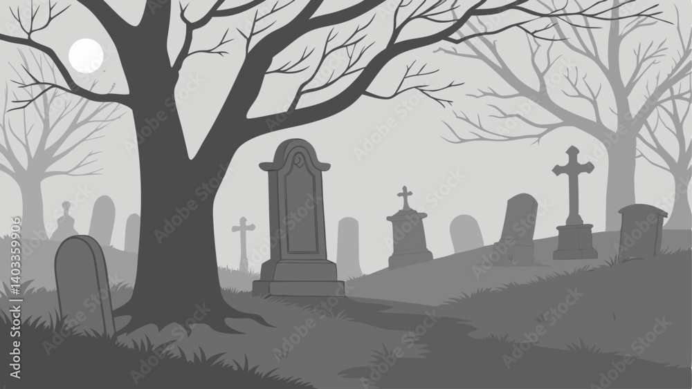 Obraz premium cemetery in winter