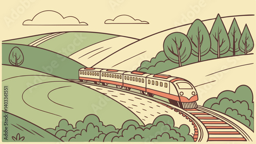 vector illustration of a rural landscape
