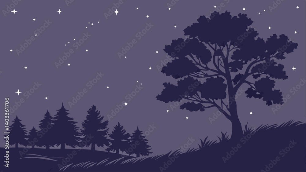 Fototapeta premium winter night landscape