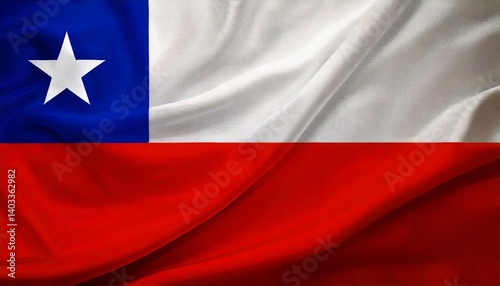 Chilean flag background with waving texture