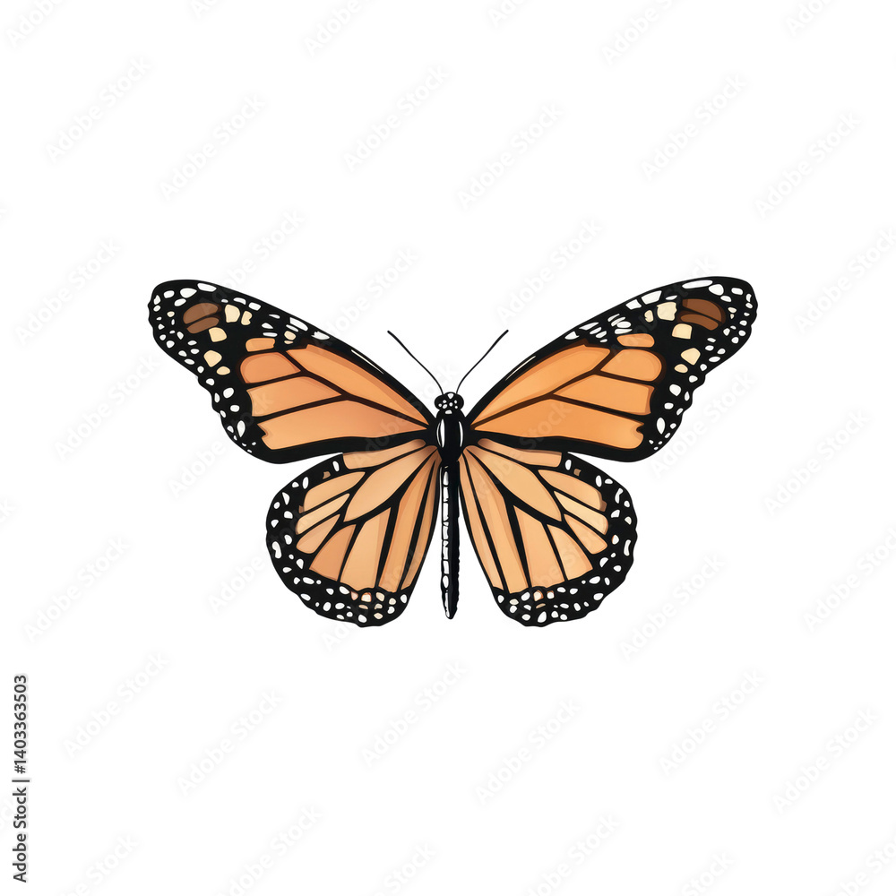 Obraz premium Vibrant Monarch Butterfly Illustration - Detailed Wing Design
