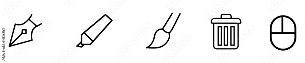 Design icon vector set featuring minimal and outlined symbols related to creative tools, graphic design, UI/UX elements, and artistic workflows. Ideal for apps, websites, branding materials Design icon vector set featuring minimal and outlined symbols related to creative tools, graphic design, UI/UX elements, and artistic workflows. Ideal for apps, websites, branding materials