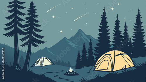 camping in the mountains