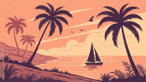 sunset on the beach