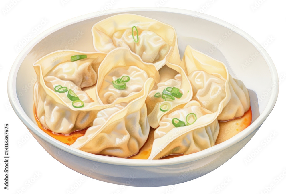 PNG Wonton soup dumpling food meal.