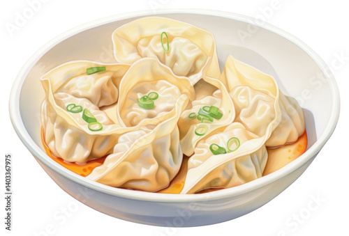 Obraz na płótnie PNG Wonton soup dumpling food meal. w salonie