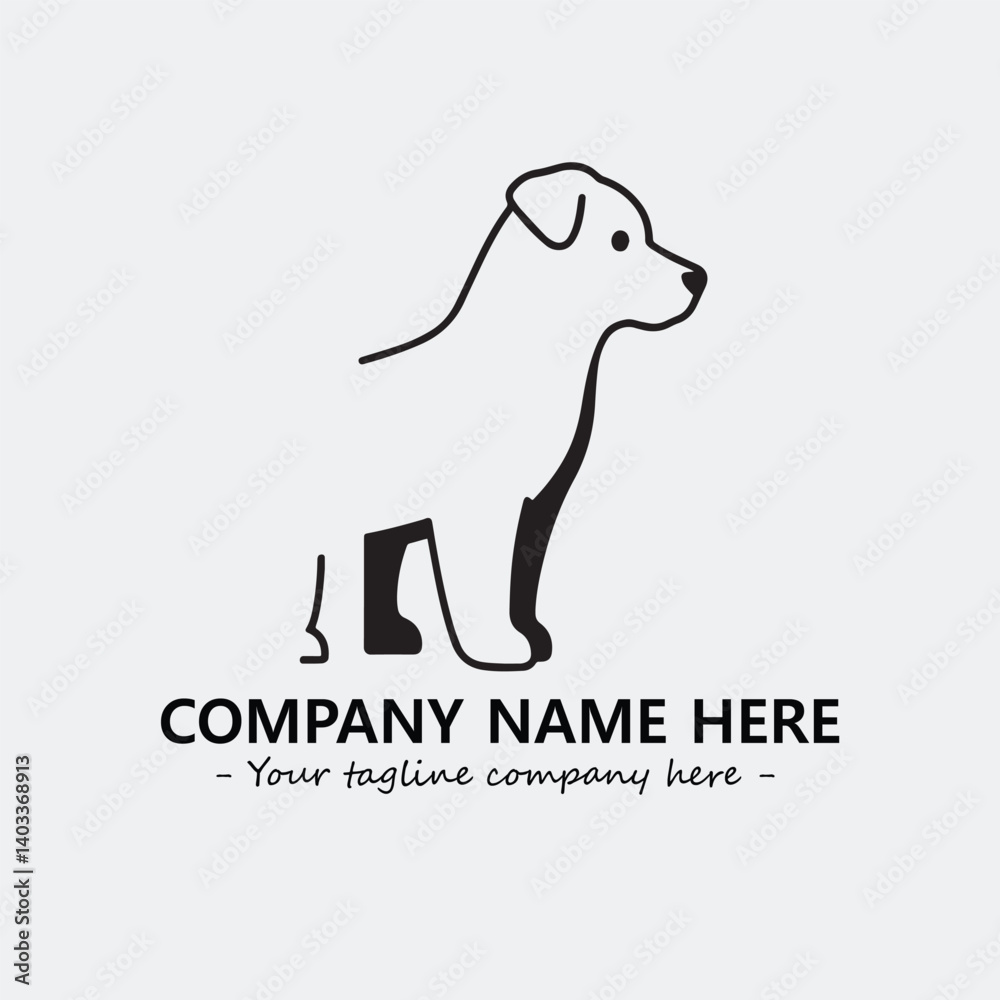Obraz premium Dog illustration black and white for logo company vector image