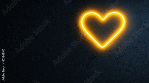 A neon heart on a dark background.