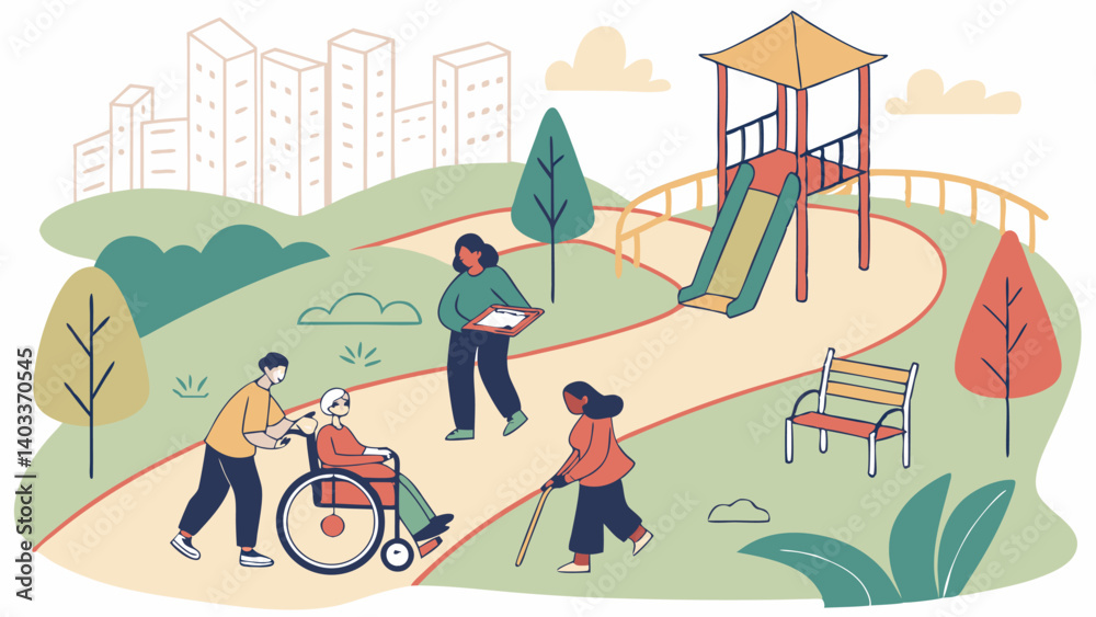 Fototapeta premium children playing in the park