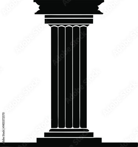 Roman structure in bold silhouette black vector design  