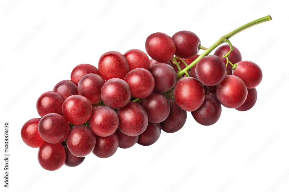 Fresh bunch of ripe red grapes isolated on white background Fresh bunch of ripe red grapes isolated on white background