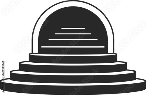 Silhouette black stair vector illustration  