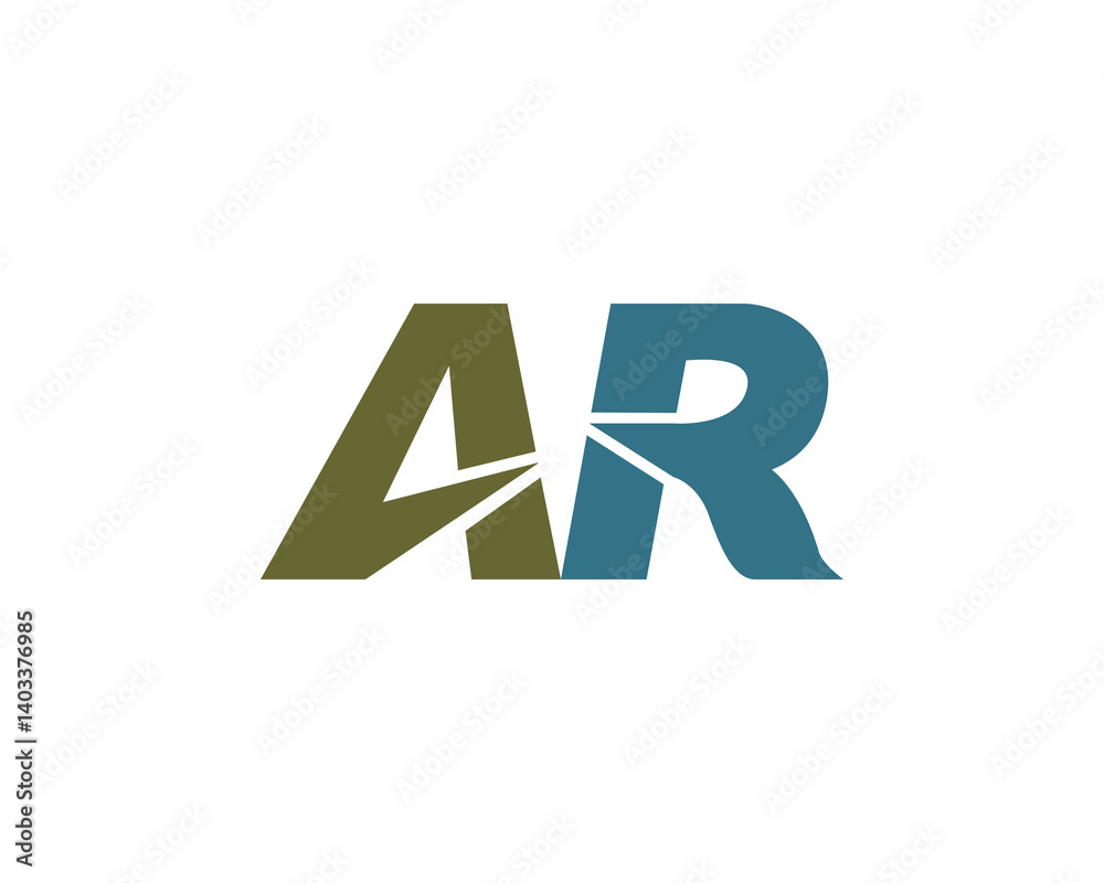 Fototapeta premium AR logo design vector template. AR