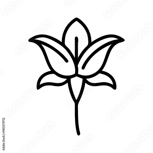 Lily Flower Icon in Minimalist Style for Easter Decoration  