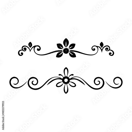 Elegant vintage ornament border set – decorative flourishes, curls, and corners in vector format for upscale design and traditional branding.


